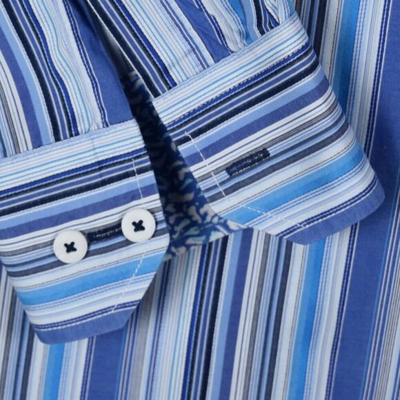 Bugatchi Men's Shirt Flip Cuff Long Sleeve Stripes & Paisley Luxurious XXXL 3XL - Picture 4 of 10